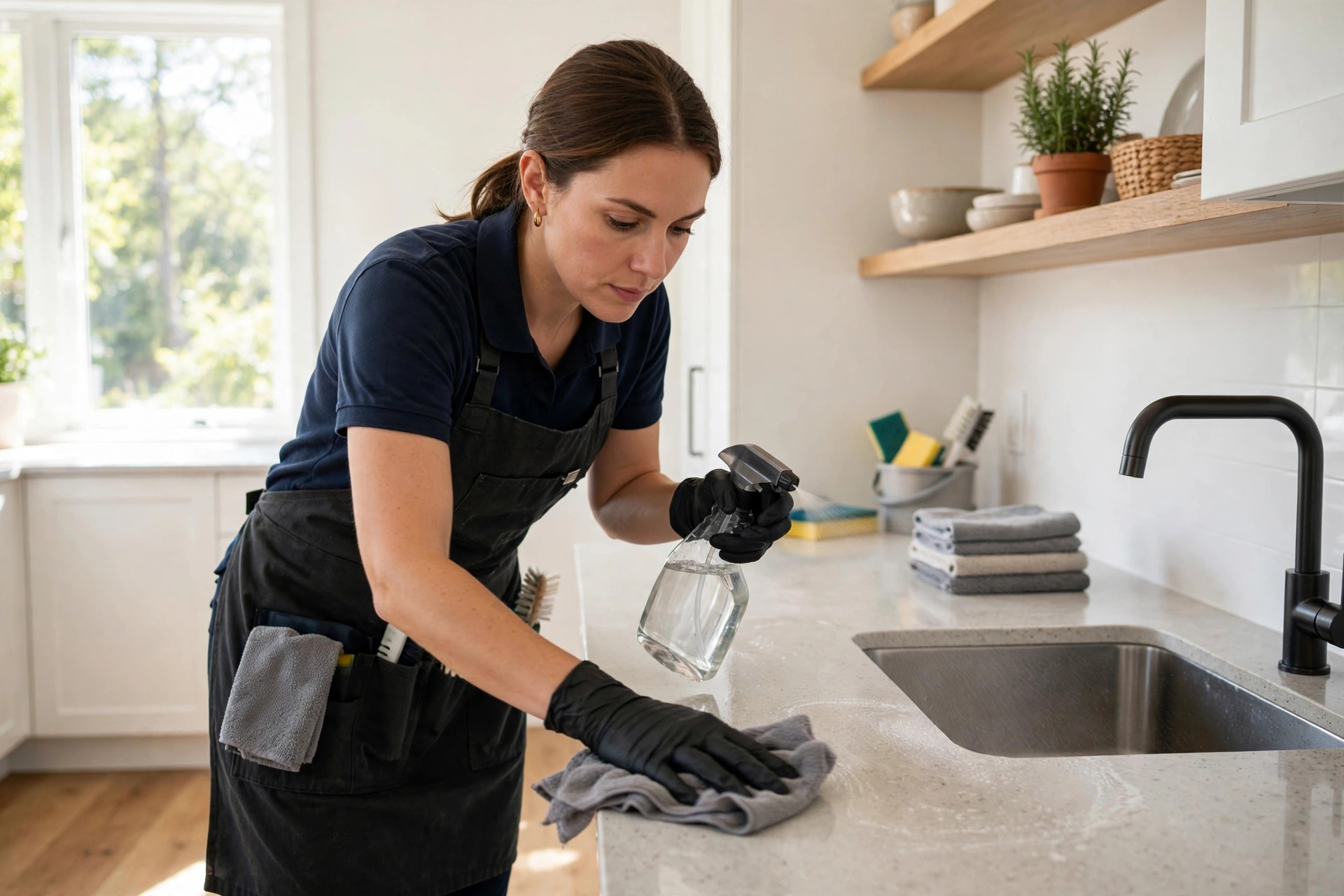 Bravo cleaner deep-cleaning a kitchen countertop